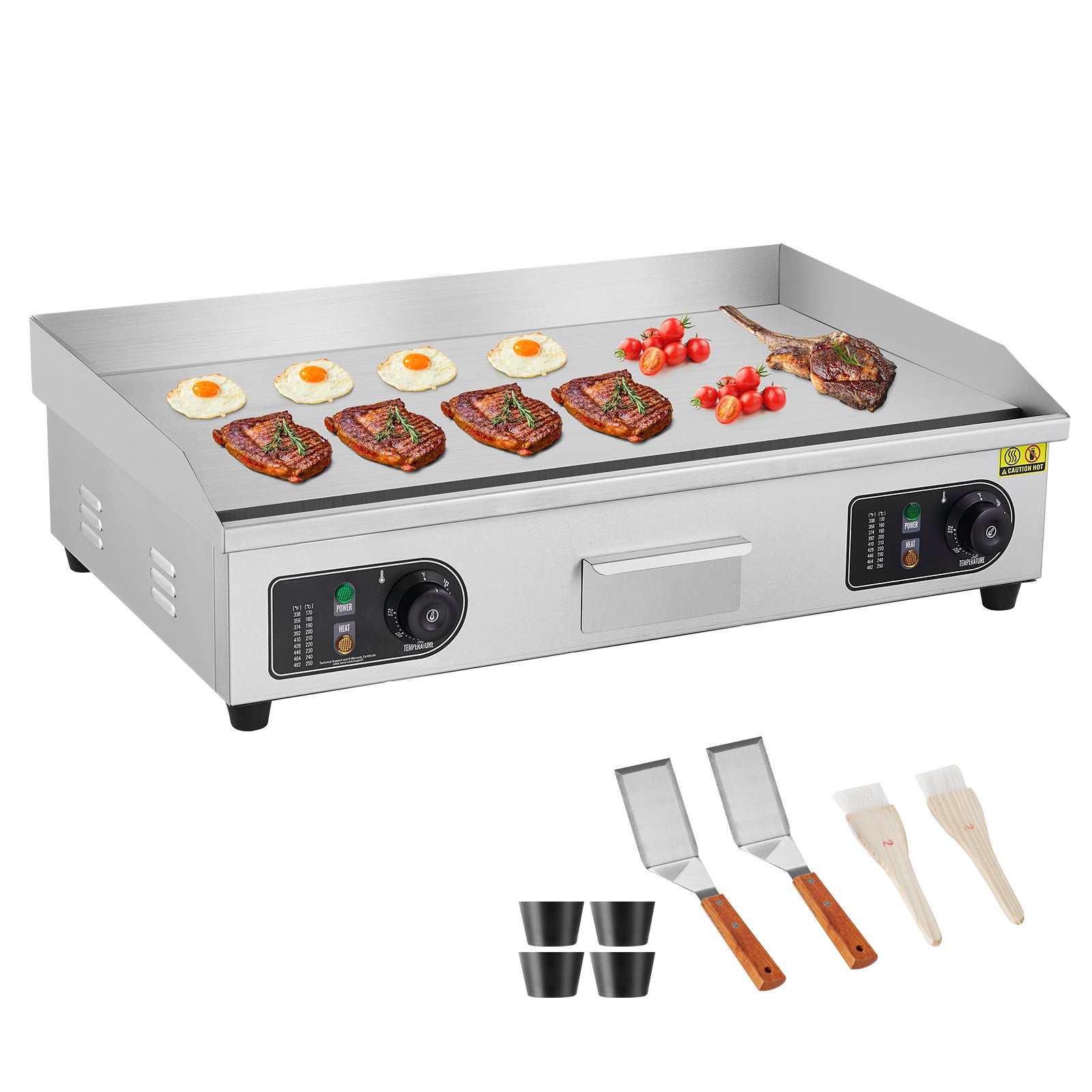 Piastra Elettrica Professionale VERTES 4400W - Griglia Plancha Acciaio Inox 74x41cm - Foto 11