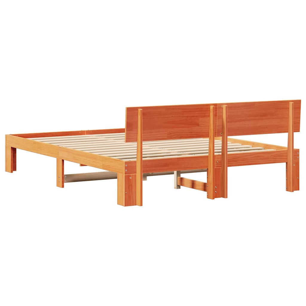 Ramka łóżka Woskowy Brąz 160 x 200 cm Lite drewno sosnowe vidaXL - 7