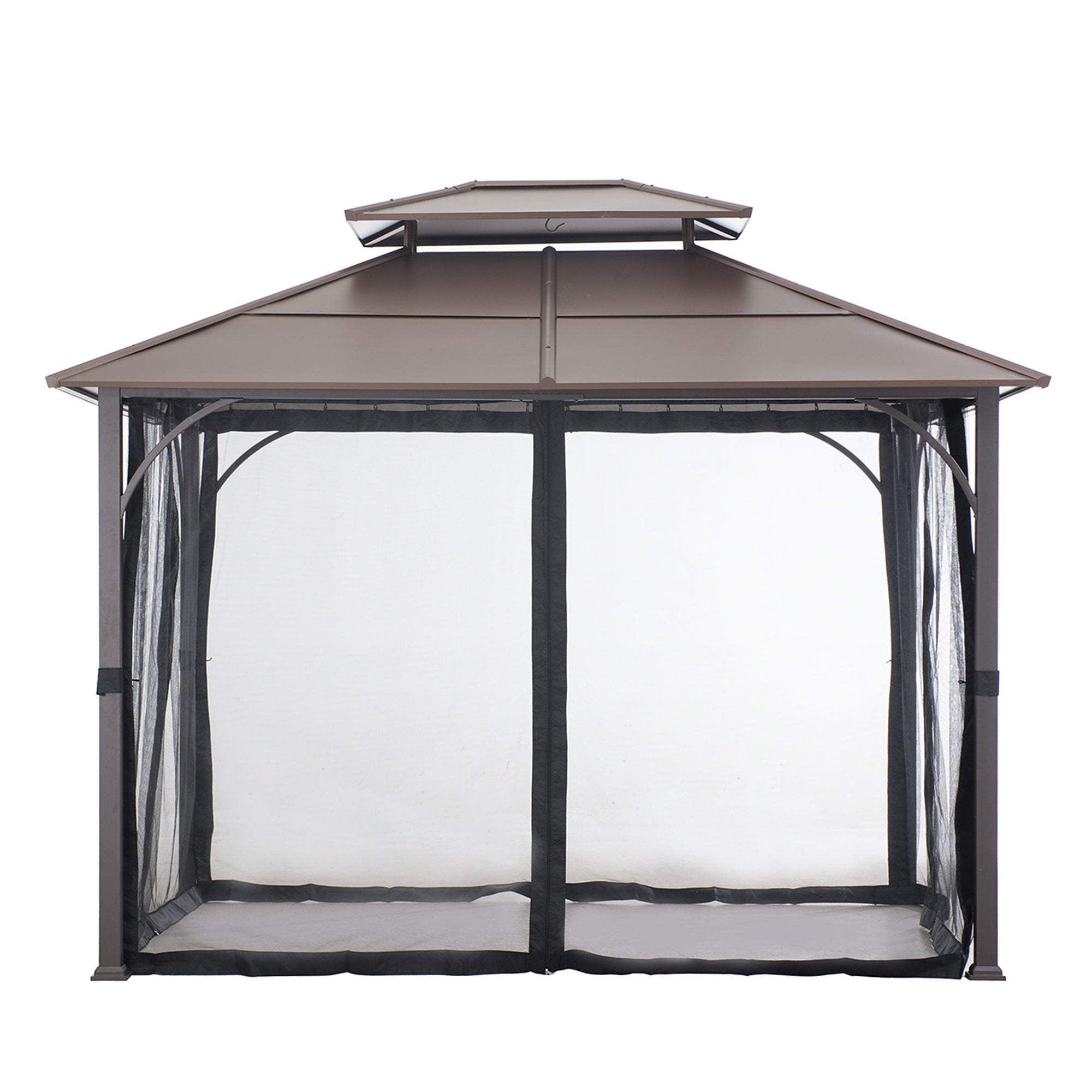 Tonnelle en acier KALDI - 307cm x 366cm, marron - 4
