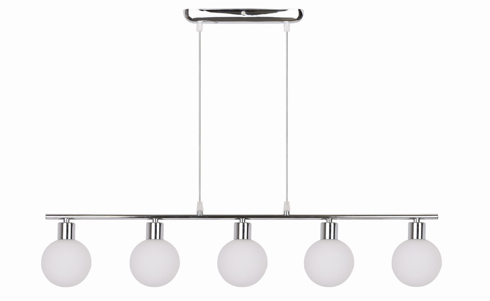 Lampa wisząca Oden chromowana-biała 5xG9x40W wym: 80 x 82 x 10 cm szkło Candellux