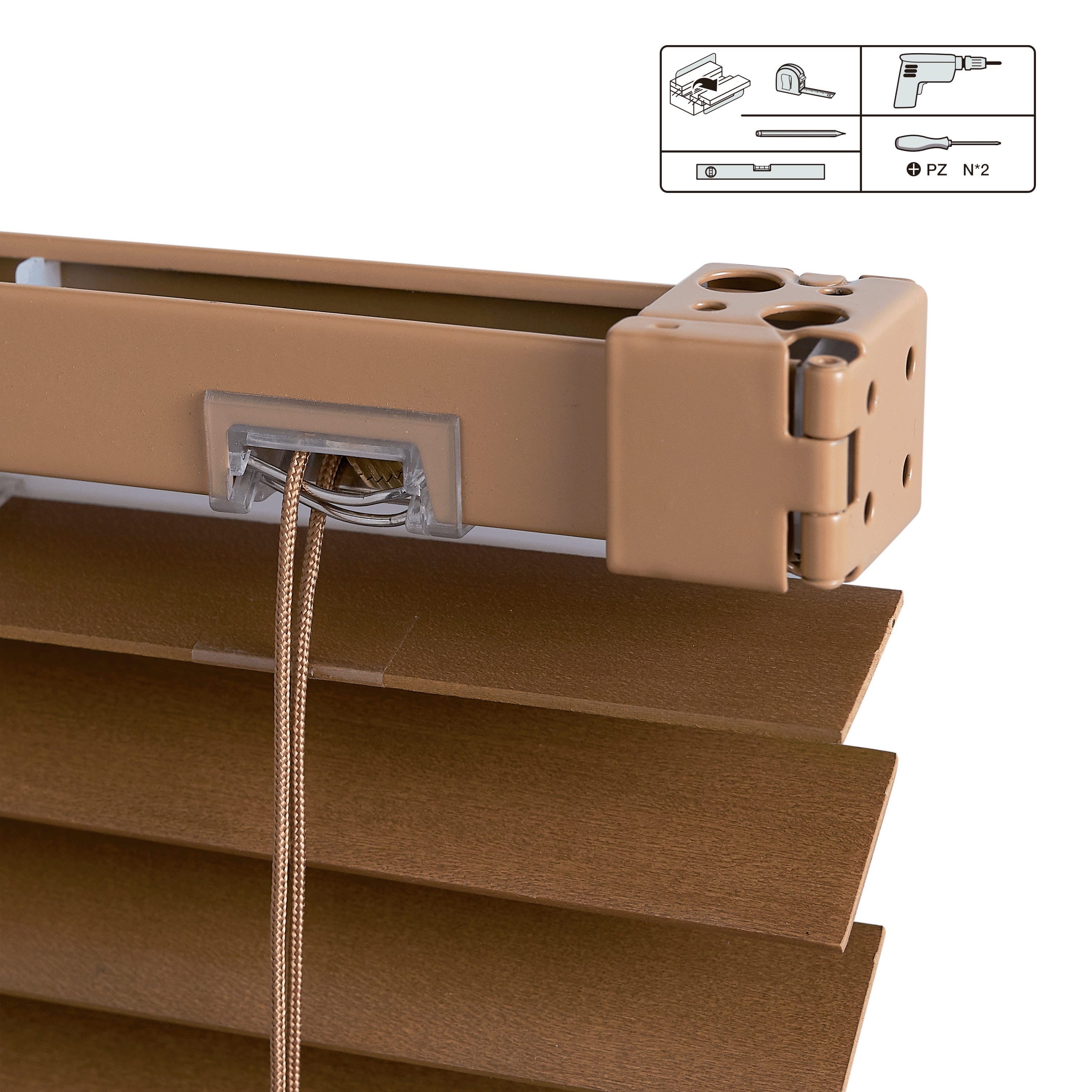 Estore laminado de madeira marrom RUSHMORE - 27 mm - 120 x 150 cm - INSPIRE - 6