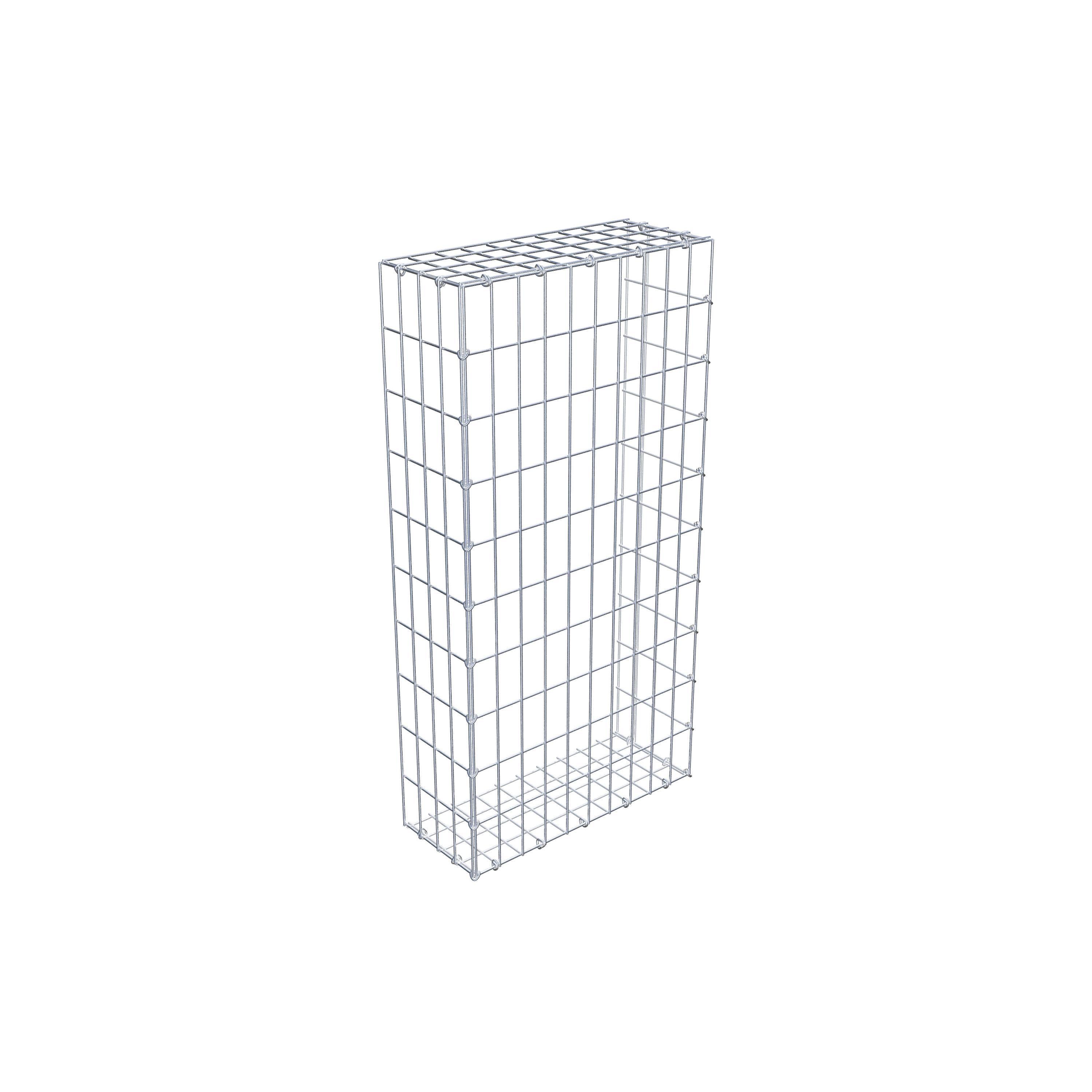 Gavión para alargar en acero galvanizado 100x20x50cm (LxAxP), malla 5 x 10cm, Anillo en C, sin rejilla frontal - 3