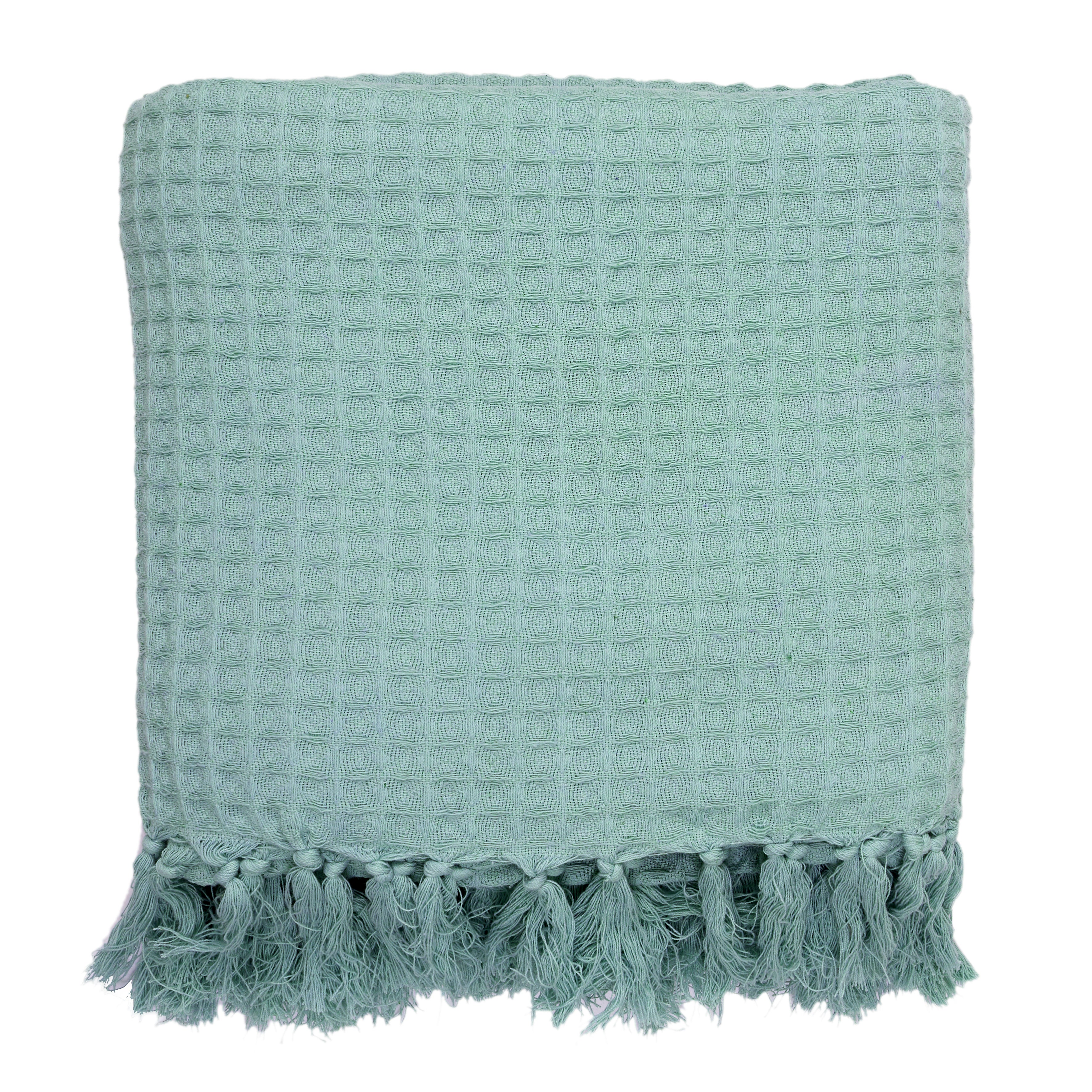 Jeté de Canapé - HOME DECO FACTORY - Gaufré - Vert d'eau - 2