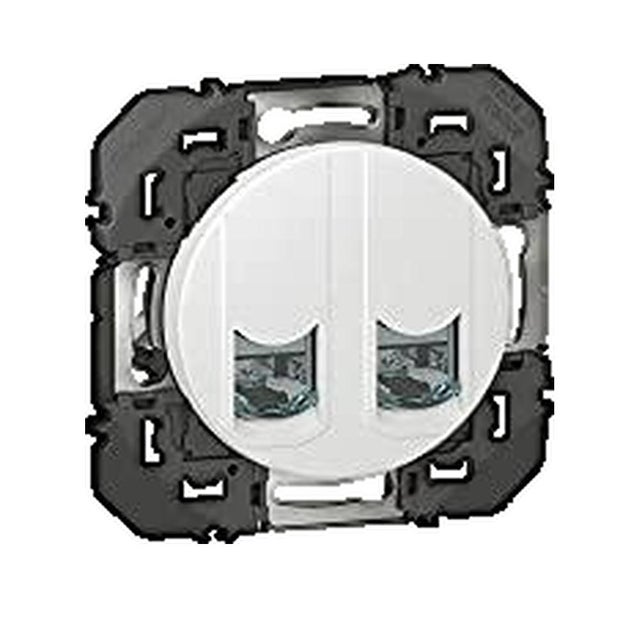 Dooxie prise double multimédia RJ45 - blanc