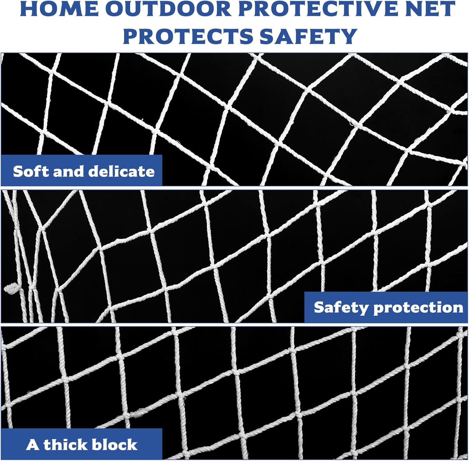(Polyester, 2x 3m) Filet anti-chat pour balcon et jardin, filet de sécurité anti-pigeons et oiseaux pour chats, filet de protection pour fenêtre - 3