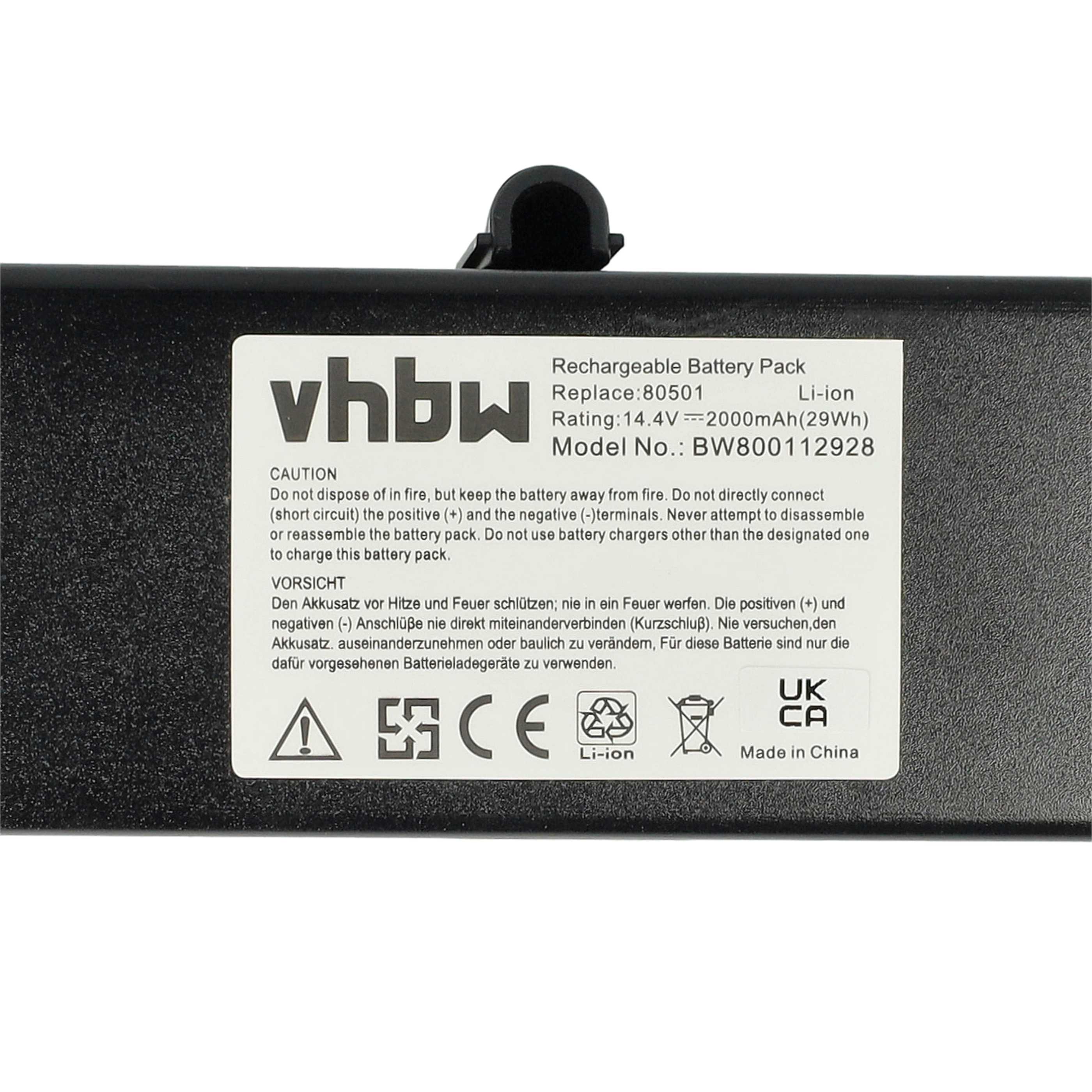 vhbw Batterie compatible avec iRobot Roomba 532, 500, 510, 520, 534, 535, 540, 550, 505, 530, 531, 521 robot électroménager (2000mAh, 14,4V, Li-ion) - 4