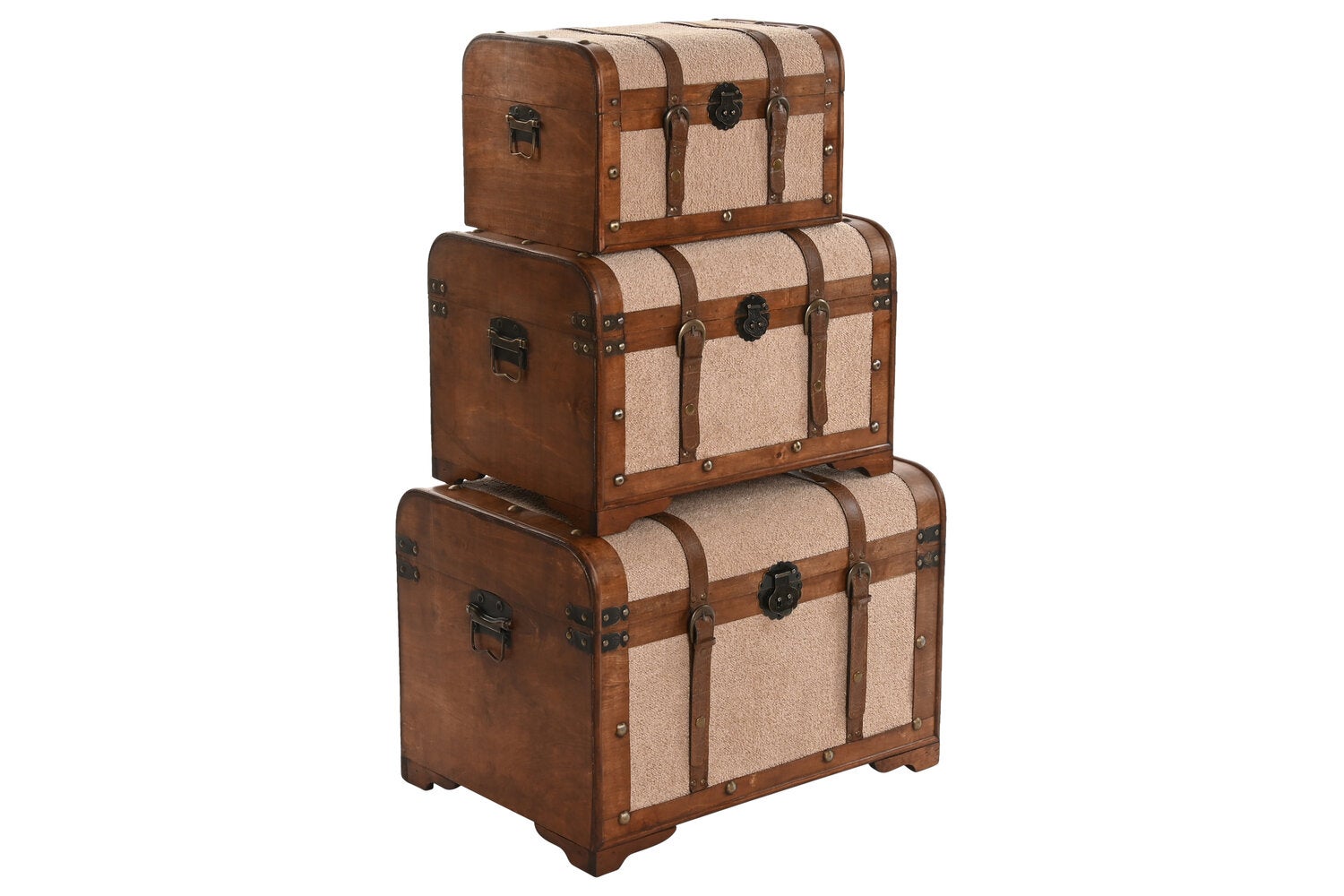 BAUL SET 2 MADERA POLIESTER 60X37X24 BORREGUITO Produktbild-Vorschau 11