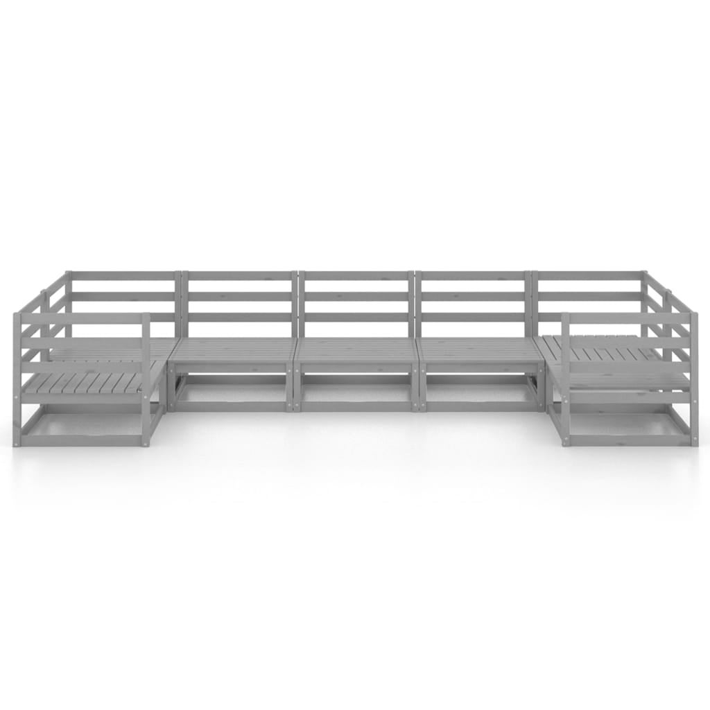 Salon bas de jardin en Bois Gris 6 personnes - 7