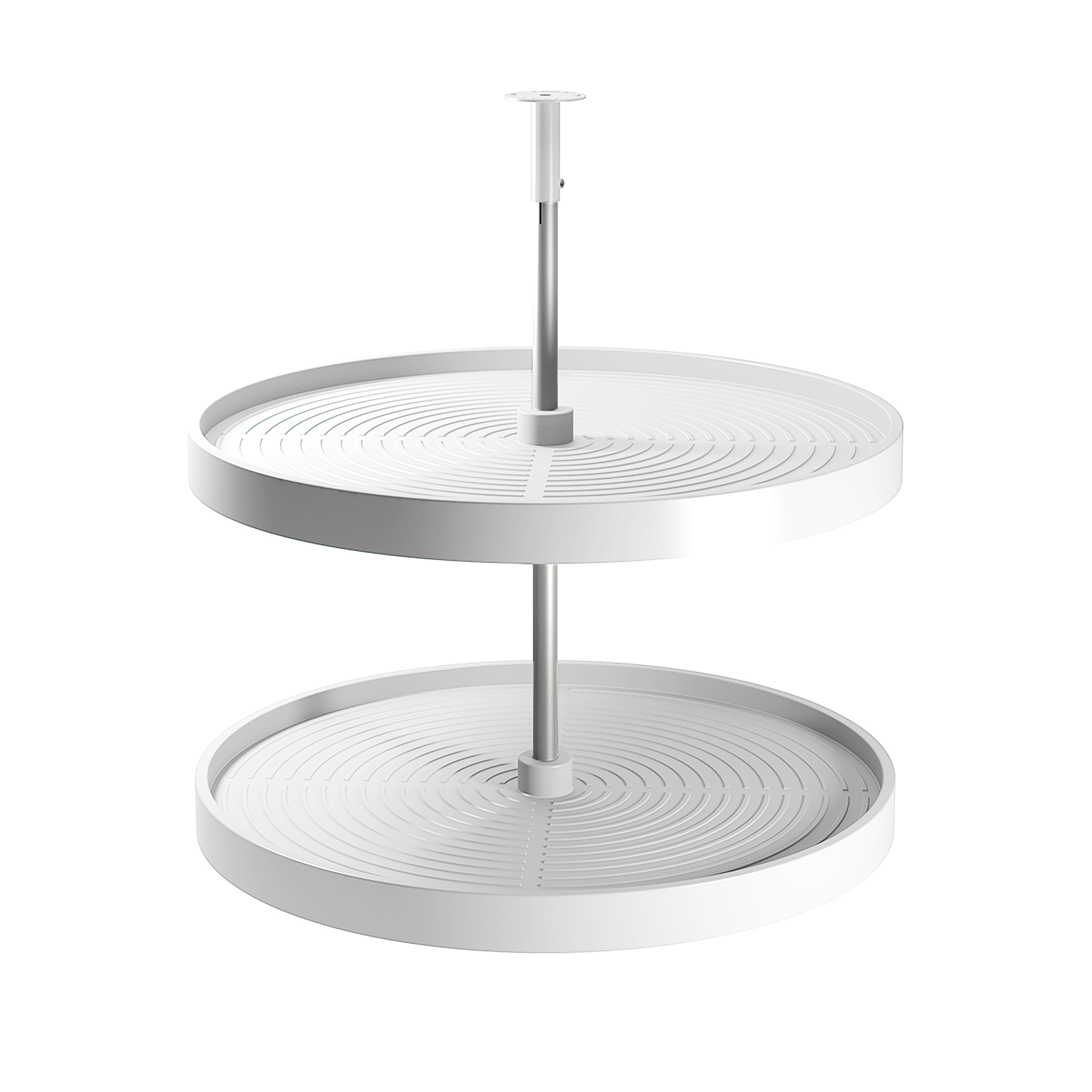 Emuca Komplet półek obrotowych okrągłych Shelvo, do modułu 800 mm, Plastik i Aluminium, Biały