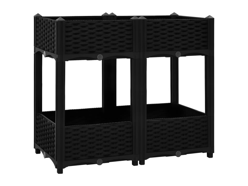 Fioriera rialzata piante fiori giardino 80 x 40 x 71 cm polipropilene nero 02_0000950 - 6