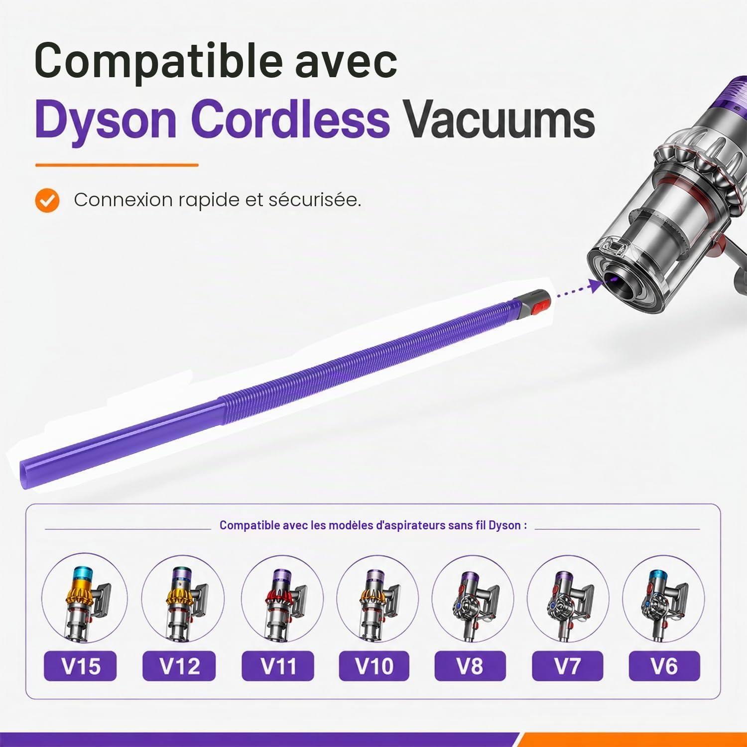 Applicable à Dyson Gen5 V6 V8 V7 V9 V10 V11 V12 V15, Flexi Suceur Plat ...