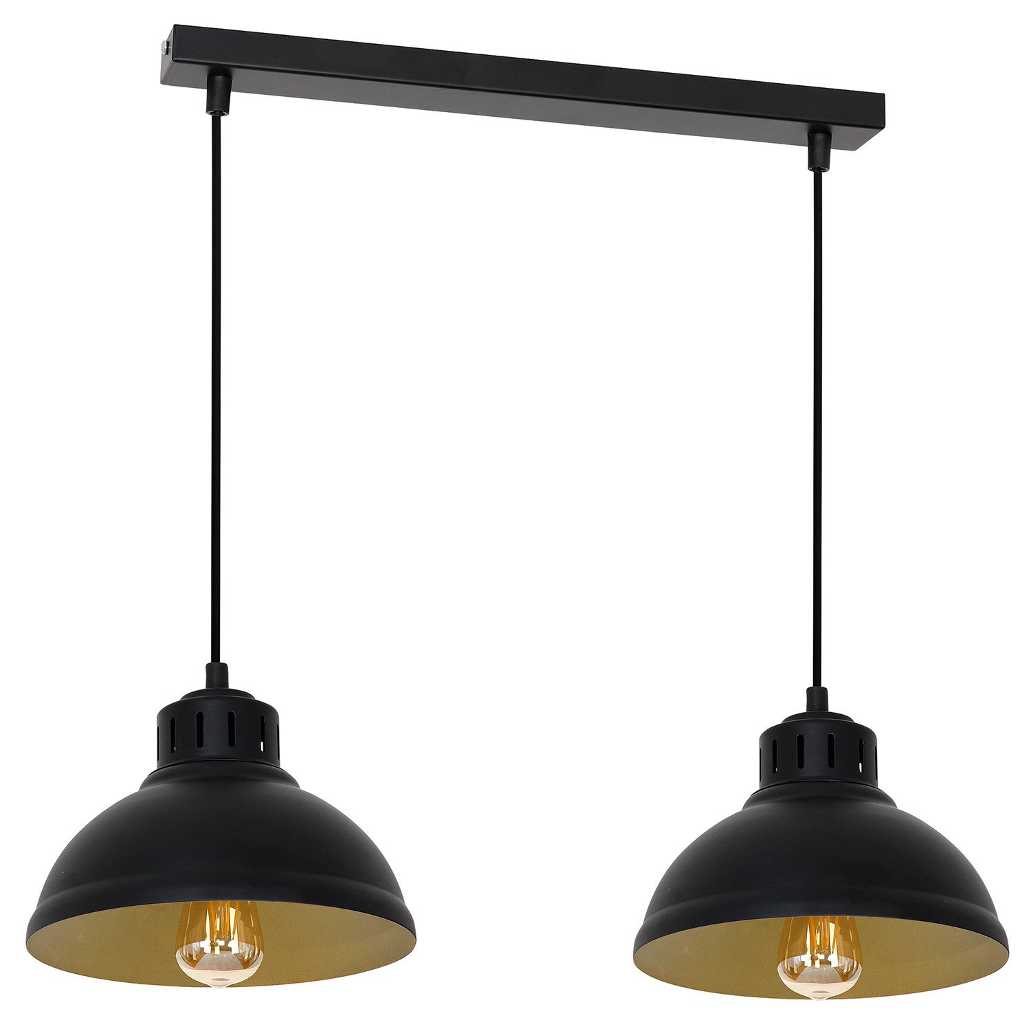 Lampa wisząca Sven czarny mat-złoty mat 2xE27x15W wym: 80 x 65 x 21 cm metal Luminex