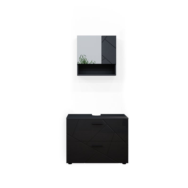 Vicco Zestaw mebli łazienkowych Irma, Antracyt wysoki połysk, 2 części