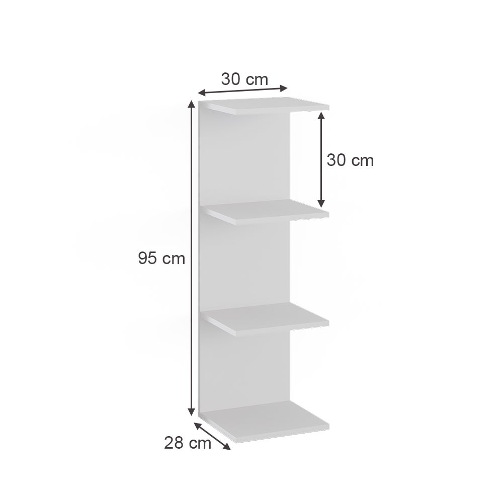 Vicco Étagère murale Paolo, Blanc, 30x95cm - 3