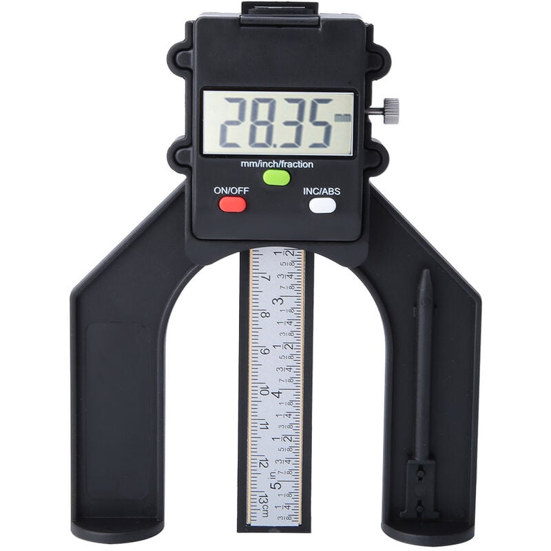 Ej.Life Cyfrowy głębokościomierz, linijka do wyświetlania głębokości od 0 do 80 mm, magnetyczny wyświetlacz LCD, cyfrowy przyrząd do obróbki drewna