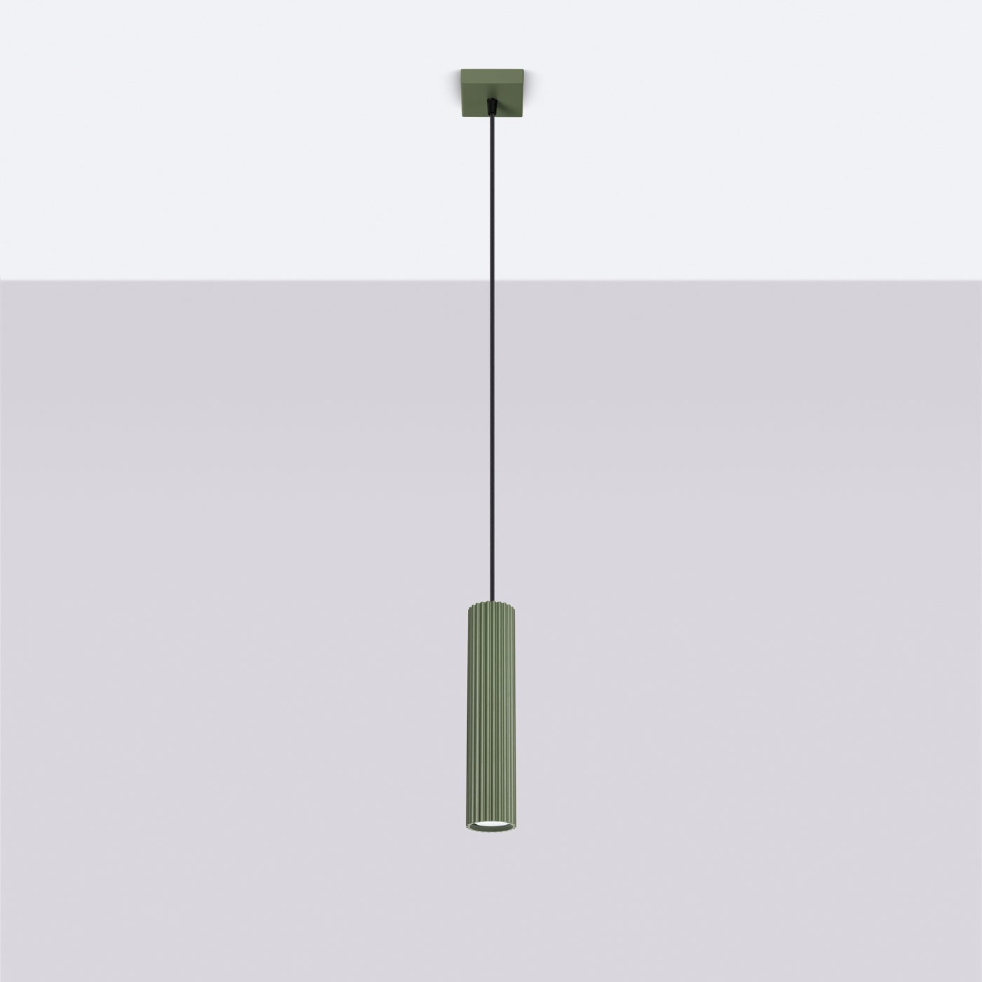 Lampa wisząca GLOOW 1 zielony oliwkowy LED 4000K - 8x8x118cm Sollux