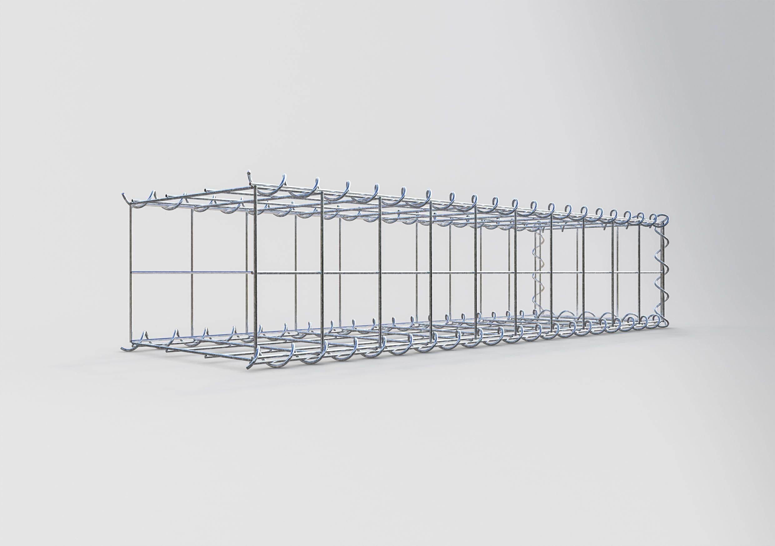 Gavión para alargar en acero galvanizado 100x20x30cm (LxAxP), malla 10 x 10cm, Espiral, sin rejilla frontal - 2