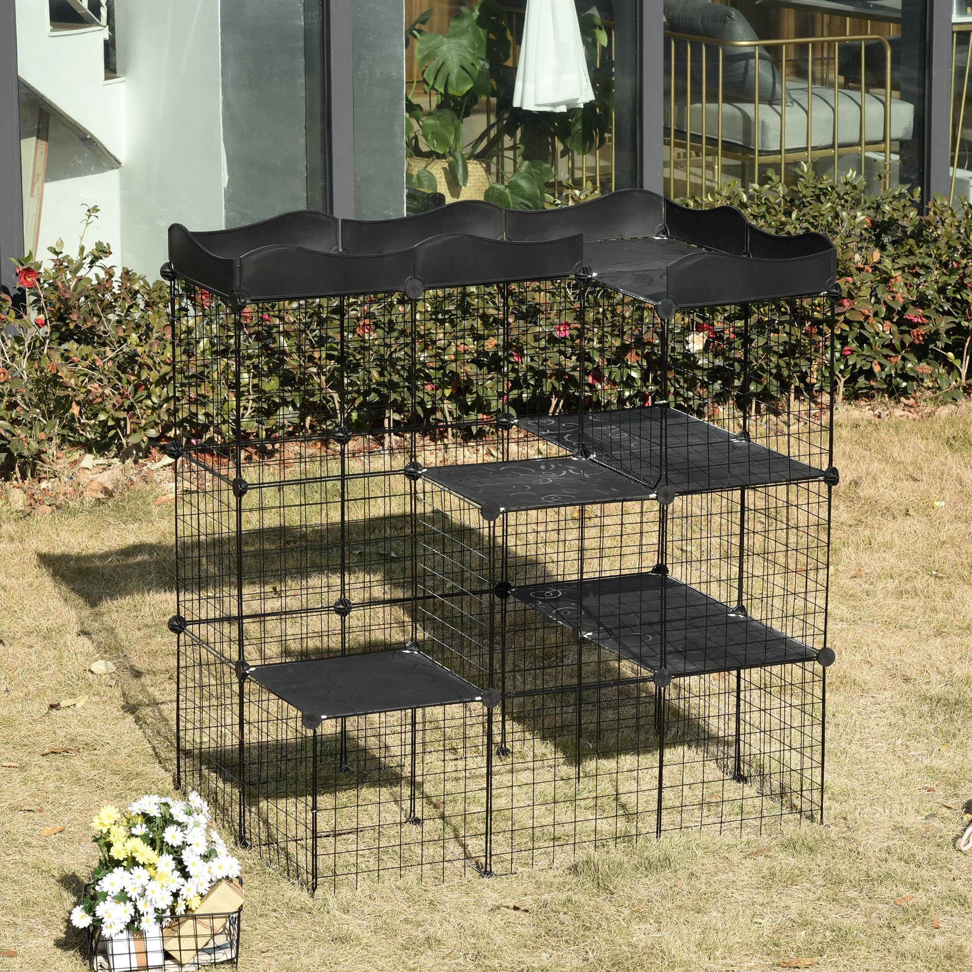 Cage parc enclos pour petits animaux et chats 105 x 70 x 116 cm ...