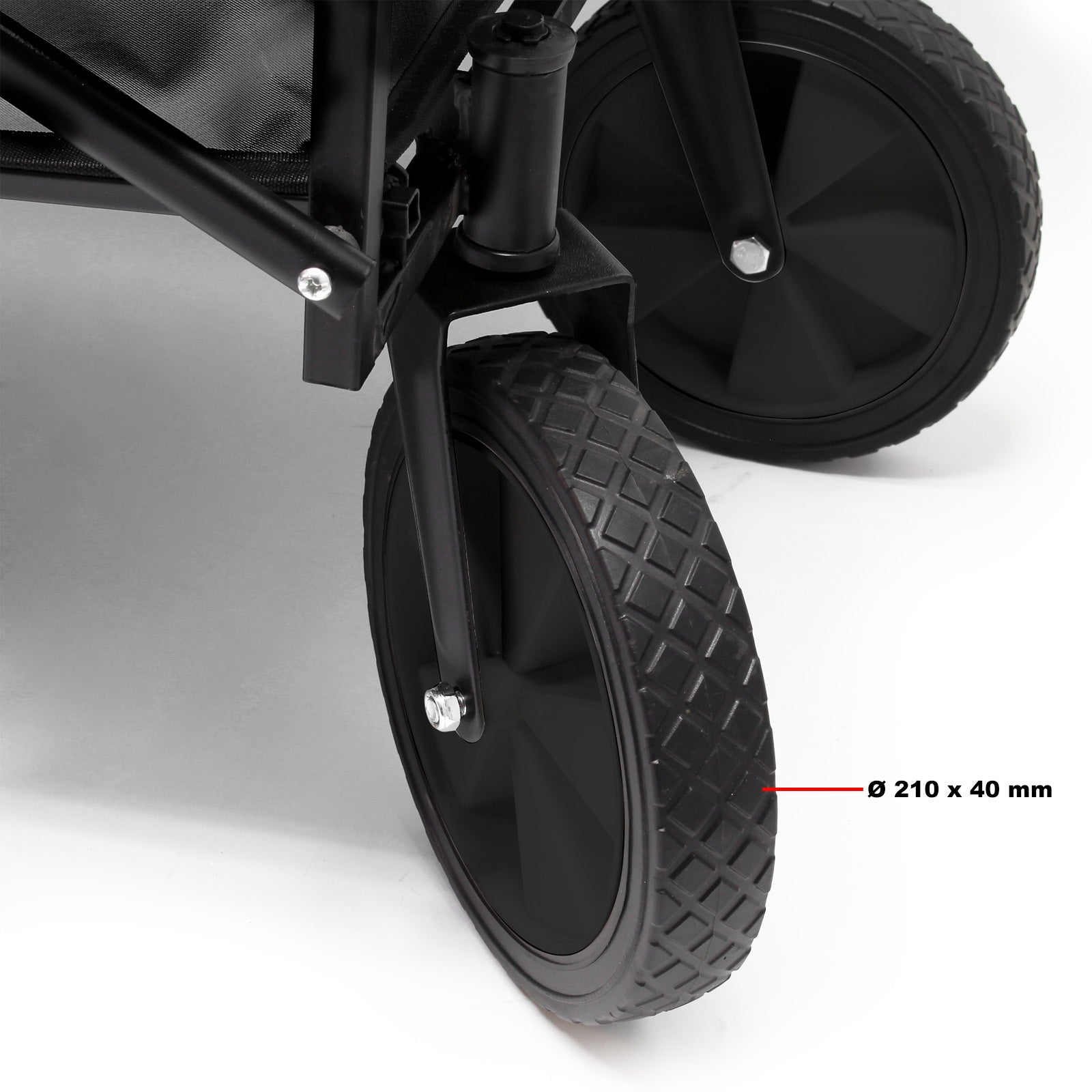 Chariot de transport Enfant Noir Pliable 100 kg avec Roulettes 1020x505x1010 mm Tout-terrain Transport Outils Plage Jardin Excursion… Toboli - 6