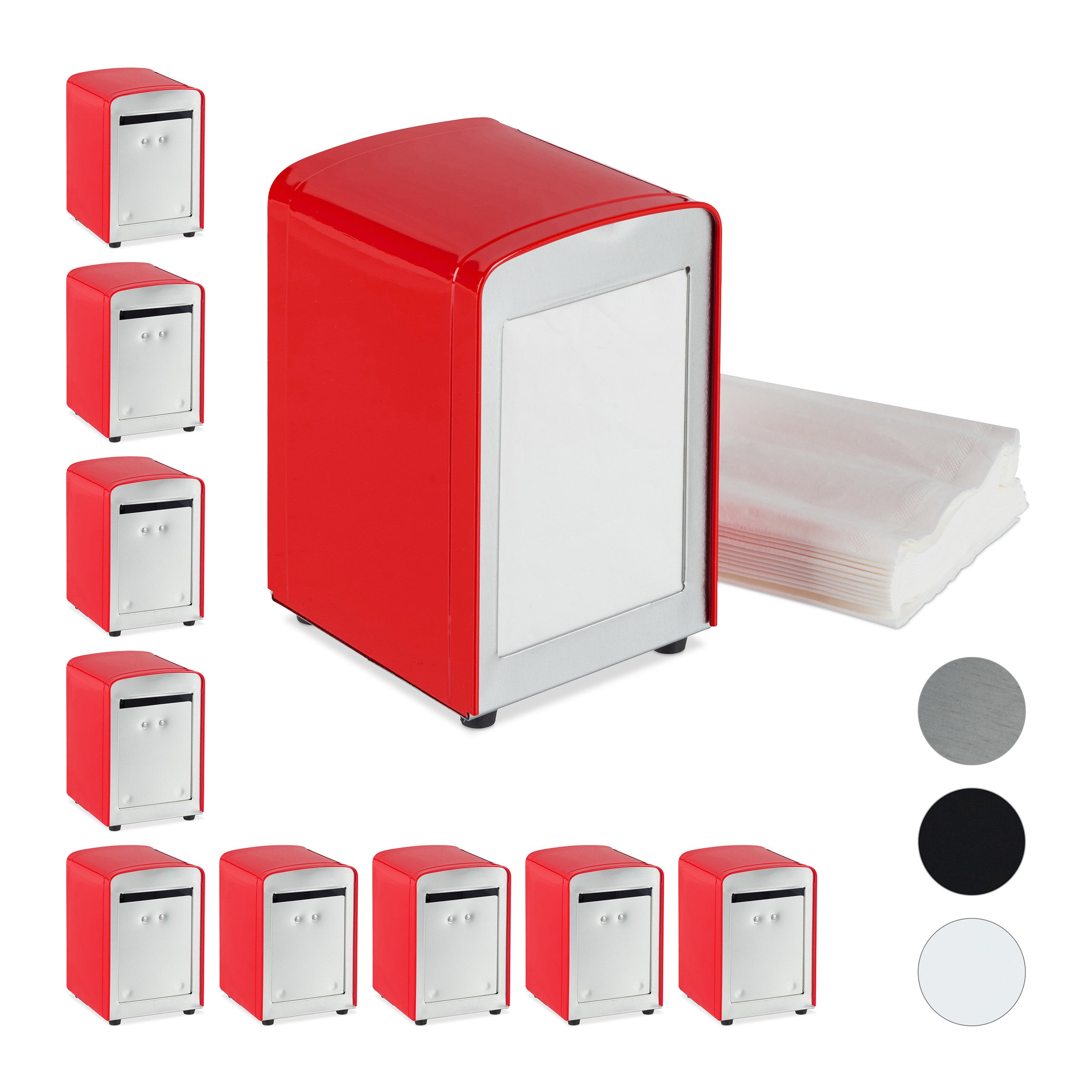 Distributeur de serviettes, en lot de 2, table, rétro, restaurant, support porte-serviette HxLxP : 15x9,5x11 cm, noir - Beaux-Arts et Loisirs créatifs Distributeur de serviettes, en lot de 2, table, rétro, restaurant, support porte-serviette HxLxP : 15x9,5x11 cm, noir - Beaux-Arts et Loisirs créatifs