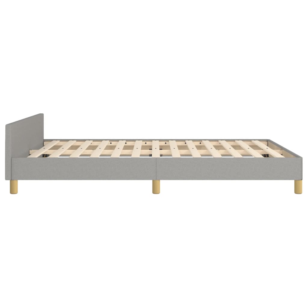 Cadre de lit sans matelas gris clair 140 x 200 cm tissu - 7