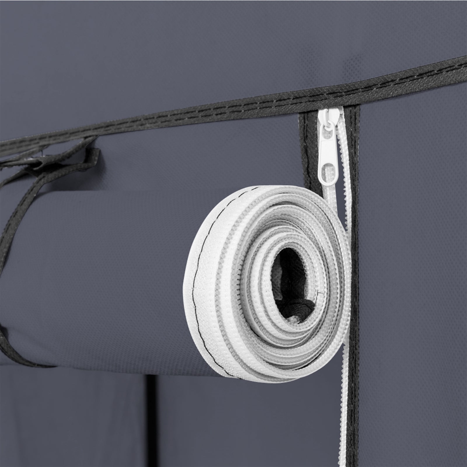 Organisateur de rangement pour armoire portable avec support suspendu en tissu non tissé, gris, 12 compartiments, 169,5 x 44 x 181,5 cm - 9