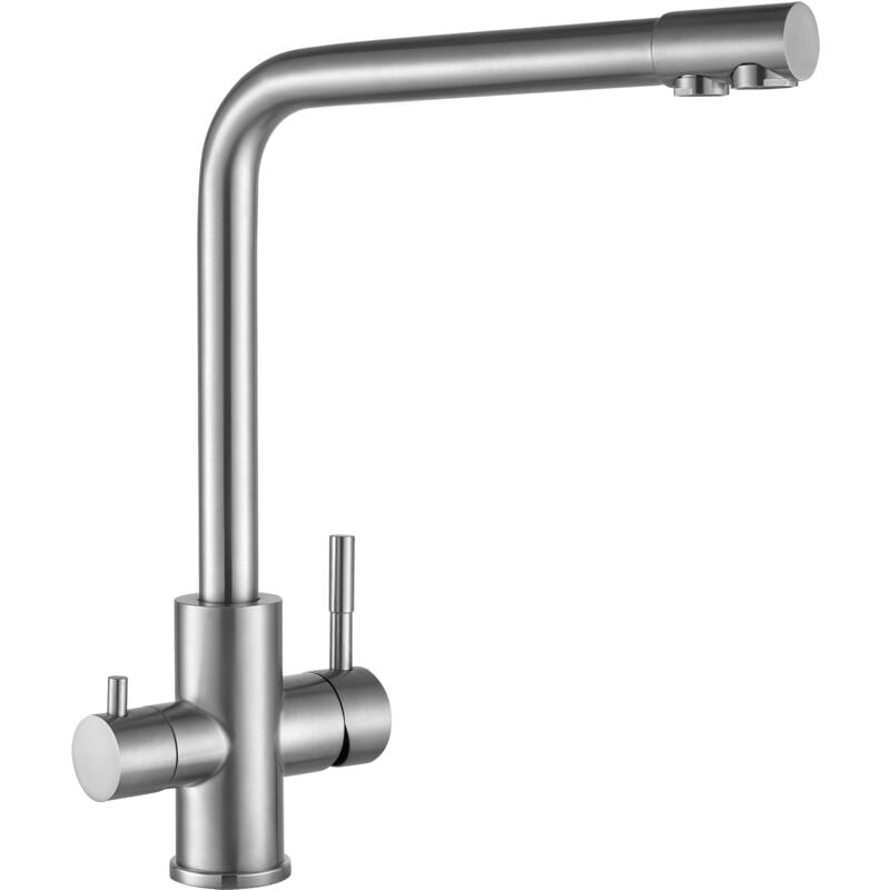 Bateria kuchenna z filtrem do wody do ciepłej/zimnej wody i wody filtrowanej - bateria kuchenna 3 w 1 z 2 oddzielnymi dźwigniami sterującymi