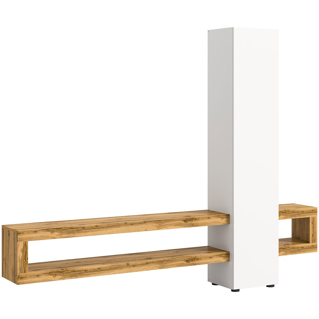 Loft system regałów 1 drzwi 2 komory biały.