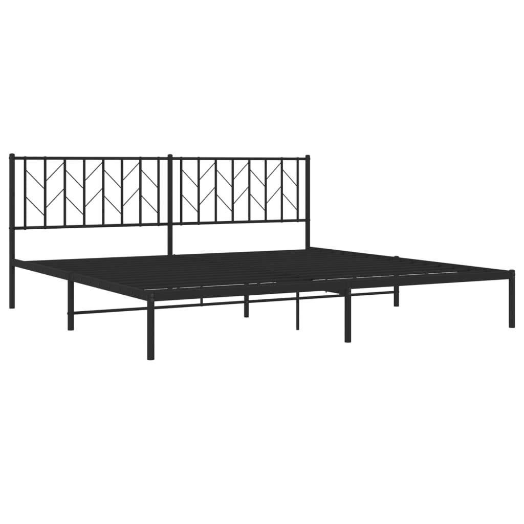 Estructura cama sin colchón con cabecero metal negro 200x200 cm vidaXL - 5