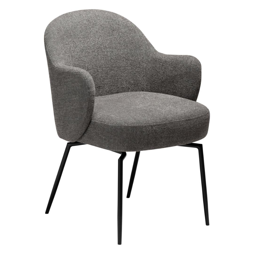 Bae Dan-Form krzesło stołowe z podłokietnikami, nogi obrotowe bouclé jasnobrązowy.