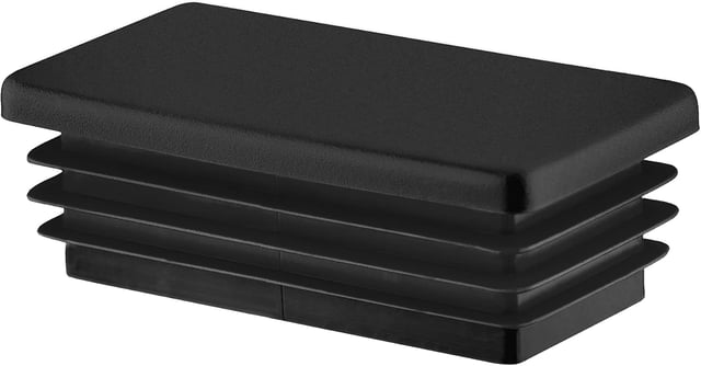 Bouchon pour Tube rectangulaire Capuchon 60x30 mm Noir 5 pcs. Plastique Embout Bouchons d'obturation