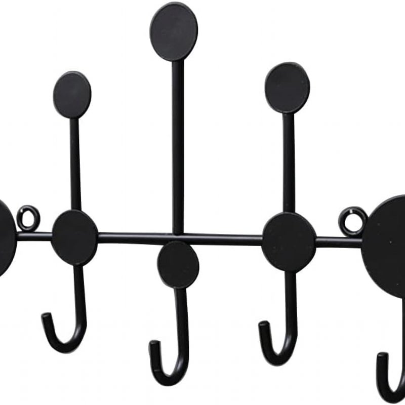 Wieszak ścienny na ubrania z 5 haczykami, uniwersalny wieszak na ubrania do wieszania płaszczy, plecaków, czapek, czarny