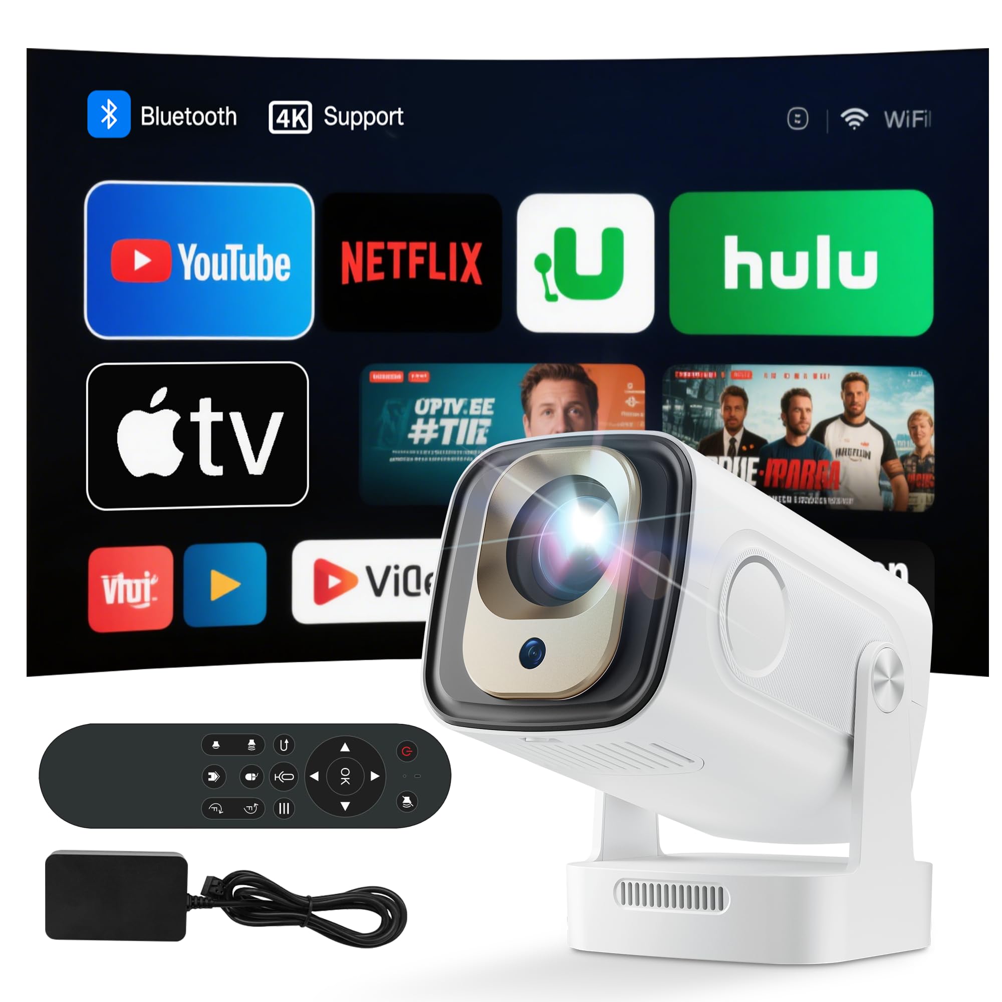Projecteur 4K Videoprojecteur Projecteur Video WiFi 6,1080P Full HD ...