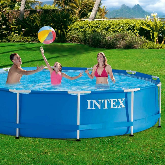 INTEX Piscina Per Bambini Con Tettoia E Spruzzatore 28209EP - 1,8x38 Cm, Capacità 400L, UPF 50+