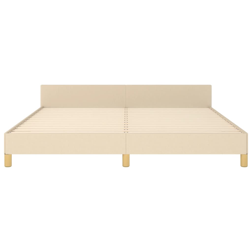 Cadre de lit sans matelas crème 160 x 200 cm tissu - 6