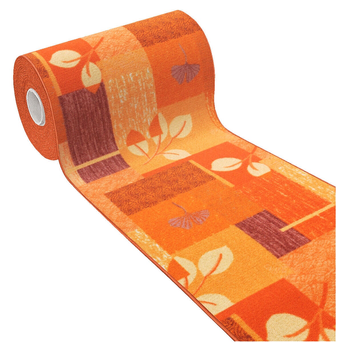 Alfombra de cocina 50x80 cm corredor antideslizante bordeada camino entrada diseño hoja naranja