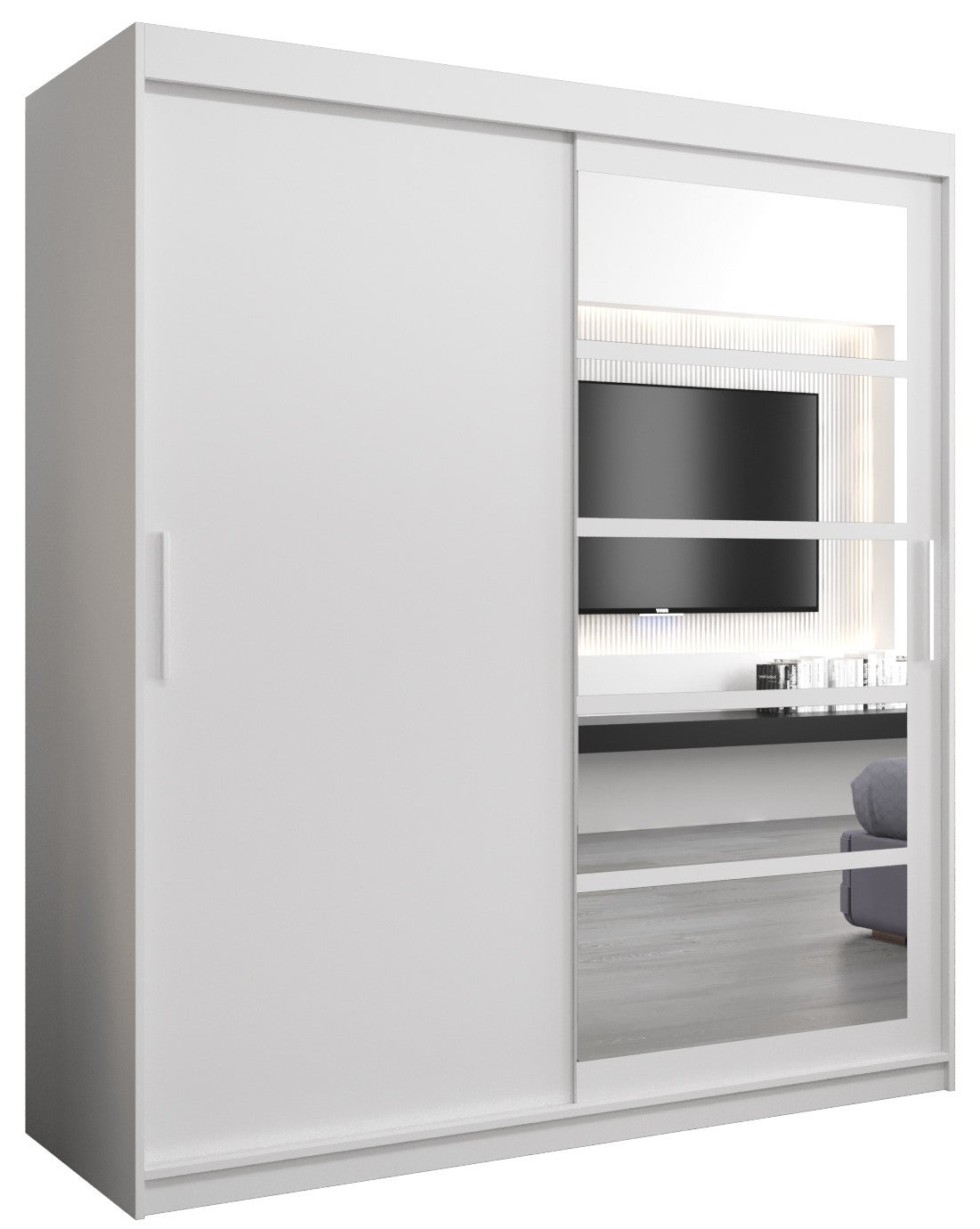 Szafa przesuwna garderoba ROMA 1 180 x 62 x 200 cm Biały - Abiks Meble