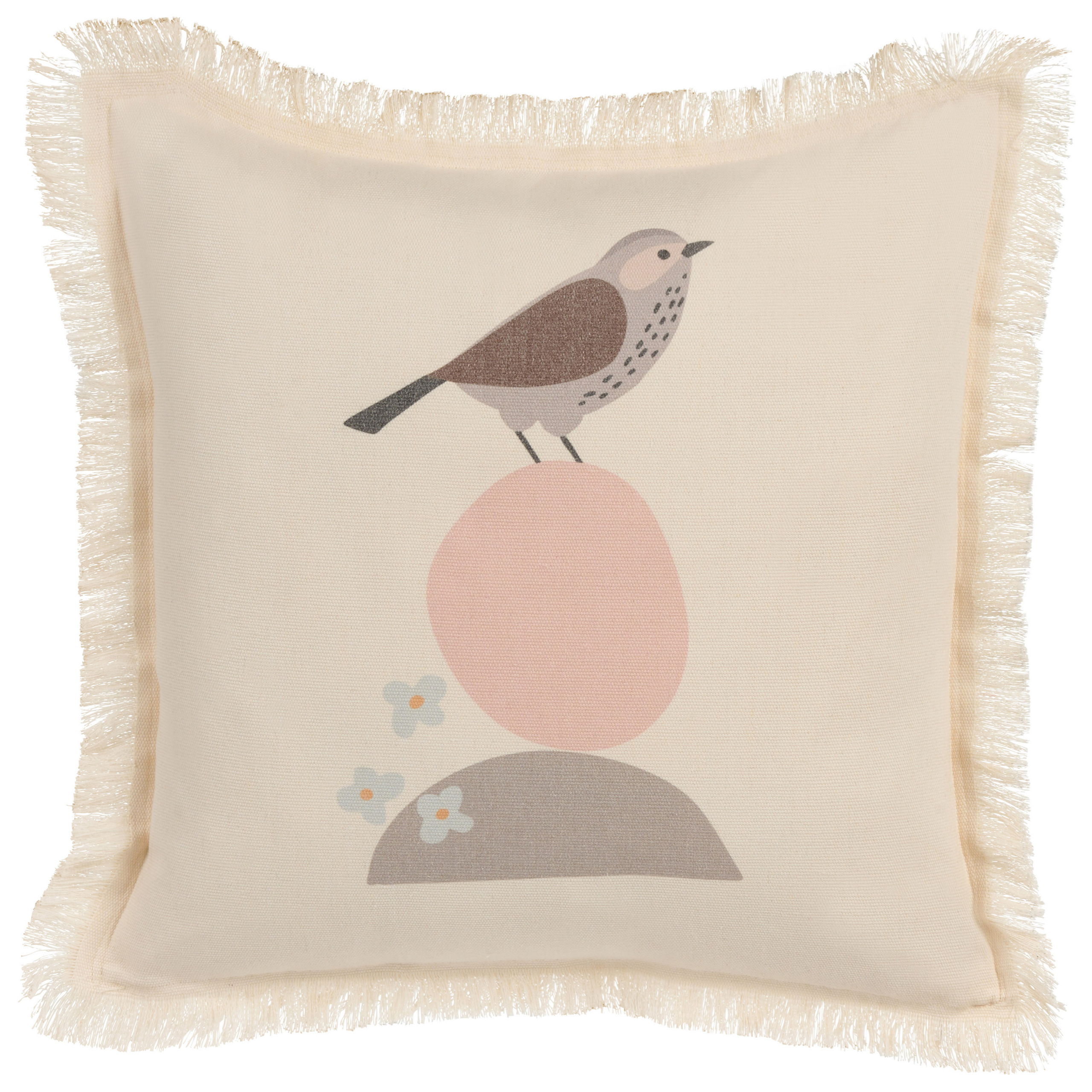 Beliani cojín decorativo wattle 60 x 60 cm beige claro patrón animal