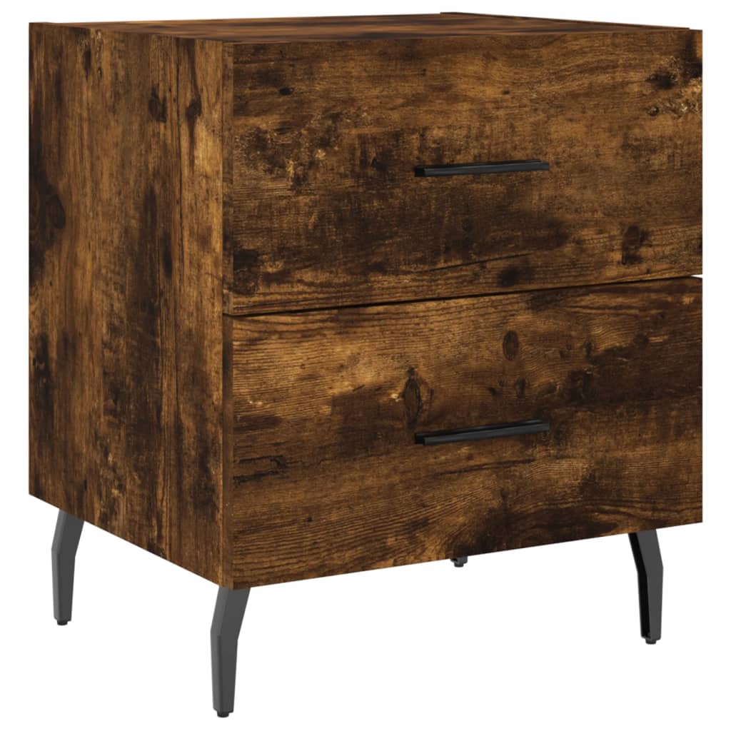 Maison Exclusive - Table de chevet chêne fumé 40x35x47,5 cm bois d’ingénierie - 2