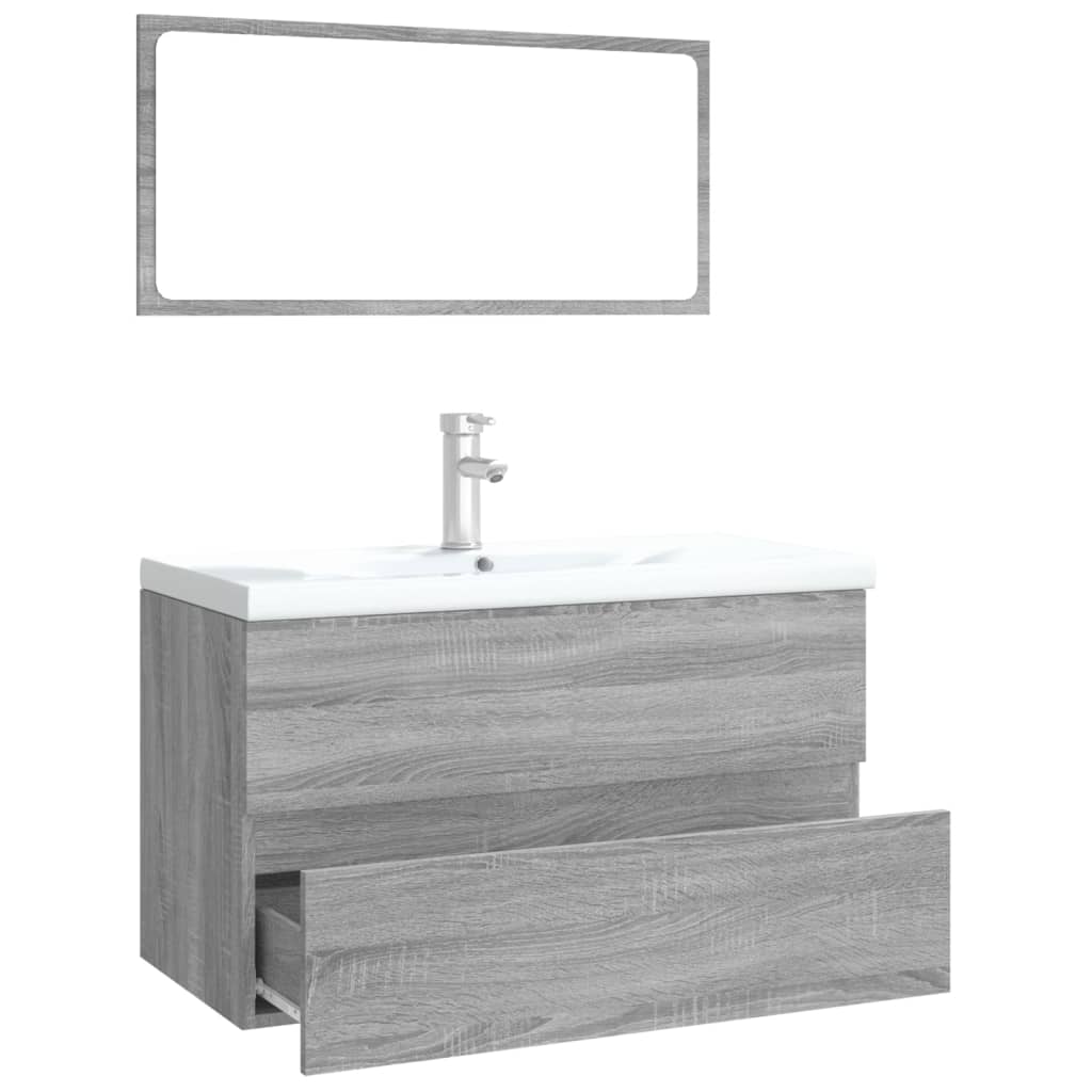 Meubles de salle de bain | Armoire de salle de bain Sonoma gris Bois d'ingénierie CFW33071 - 4