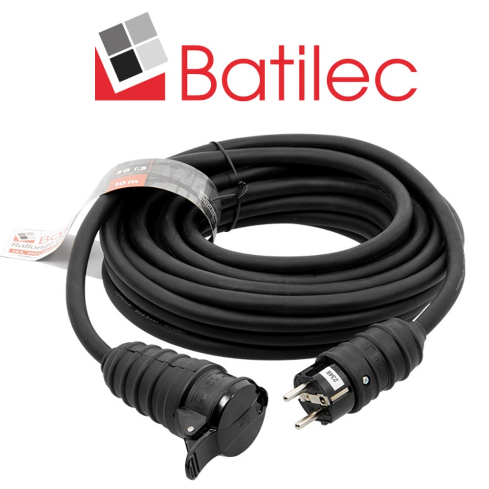 BATILEC Rallonge électrique IP44 10m HO7RN-F 3G1.5mm² 16A/230V robuste et sécurisée - 2