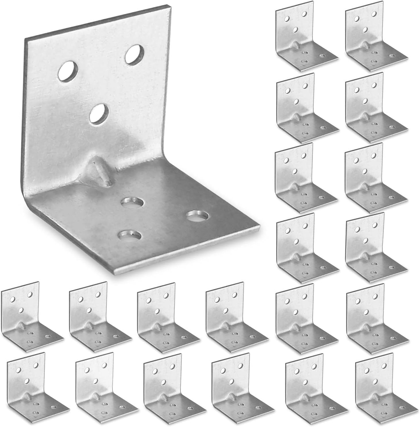 Lot De 100 Équerres De Montage KeyMet - 25x25x18 Mm - Acier Zingué