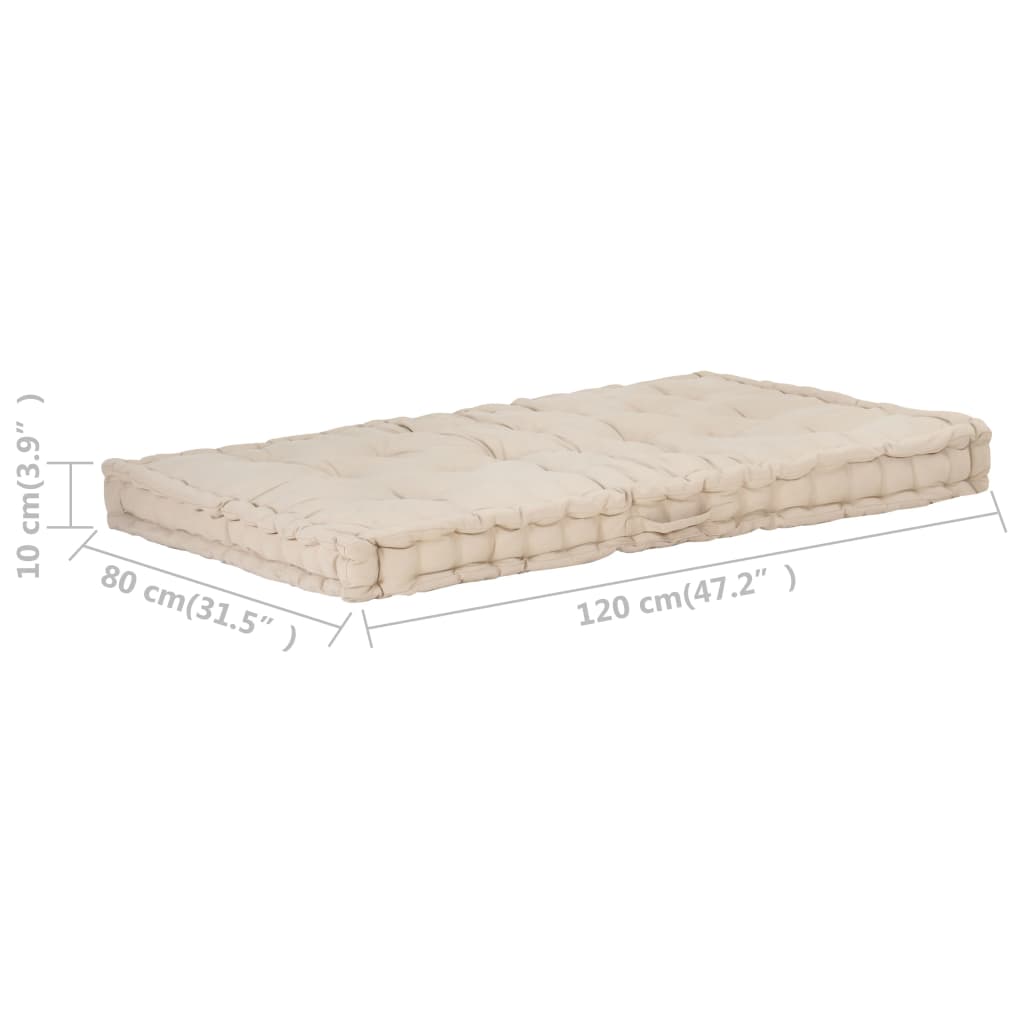 Cojín exterior | Cojín para palés algodón beige 120x80x10 cm CFW167762 - 7