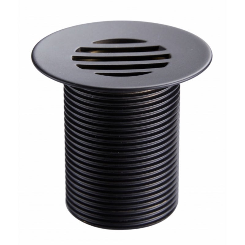 Bonde fixe de vidage pour lave-mains sans trop plein - écoulement libre - Grille laiton noir mat - 4