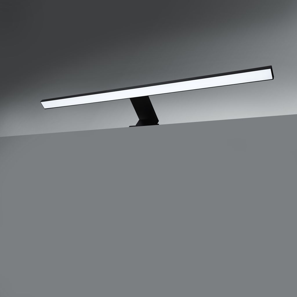 Applique LED Salle de bain - noir - 8W 780lm - 4000K - IP44 - fixation murale et pince miroir - B.K.Licht - 7