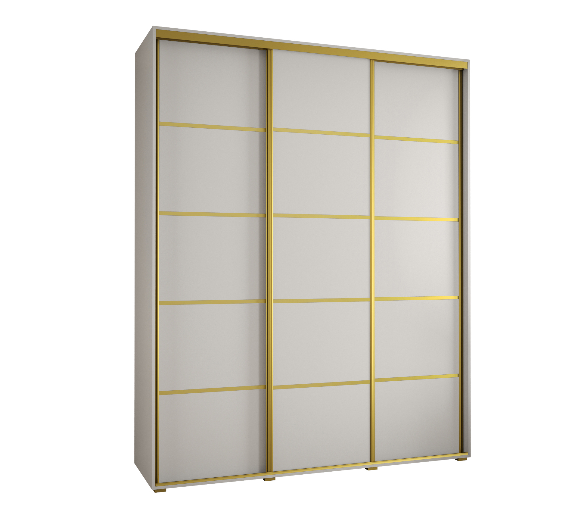 Szafa przesuwna wysoka Davos 4 190 x 60 x 235,2 cm biały + biały + u. złoty - Abiks Meble