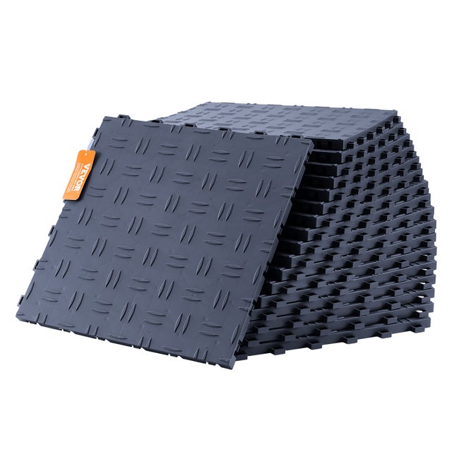 Dalles de garage emboîtables,lot de VEVOR 50 carrelage PP de revêtement de sol garage 305x305x13,4 mm texture double face antidérapante,pour garages