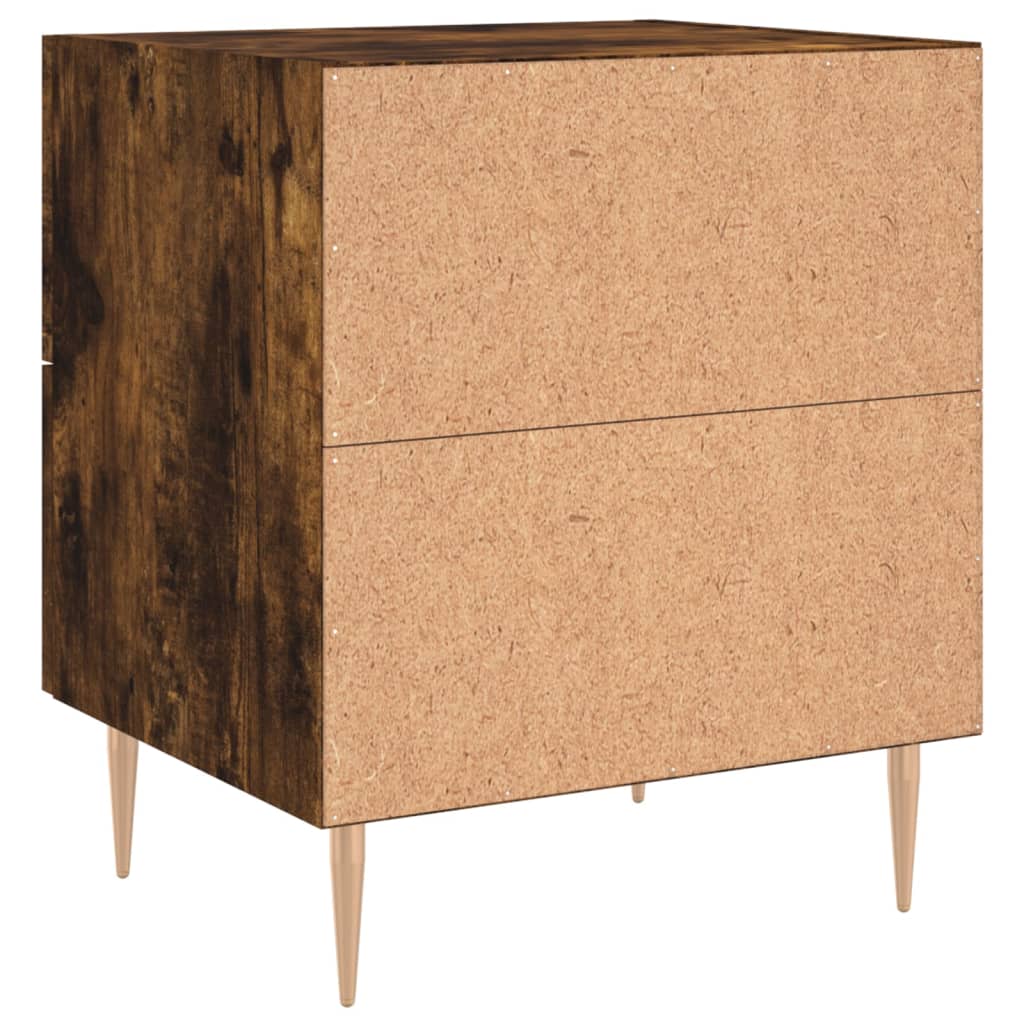 vidaXL Table de chevet chêne fumé 40x35x47,5 cm bois d’ingénierie - 7