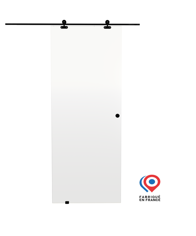 Porte coulissante en verre seule - SABLE - Largeur 83 cm - Fabrication Française AURYS NORMANDIE