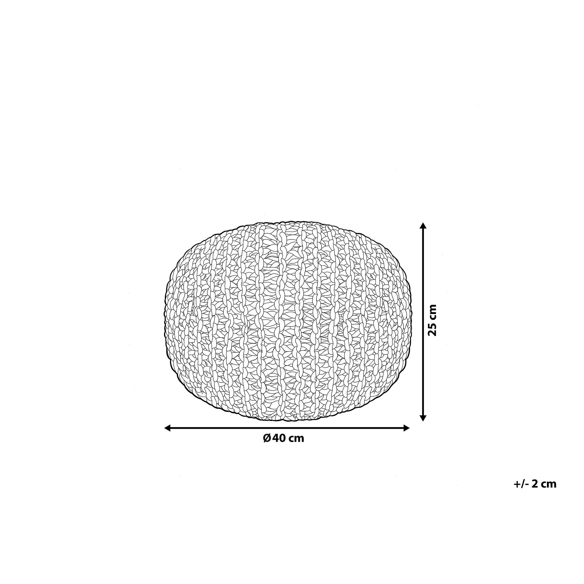 Pouf CONRAD Coton Noir - 3